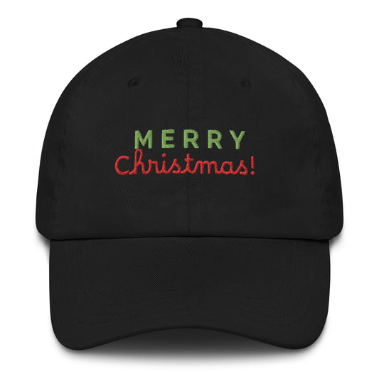 Merry Christmas Embroidered Dad hat, xmas baseball cap