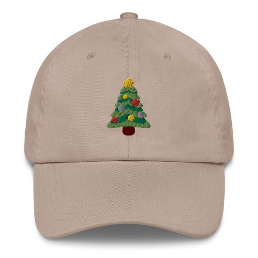 Embroidered Christmas tree dad hat