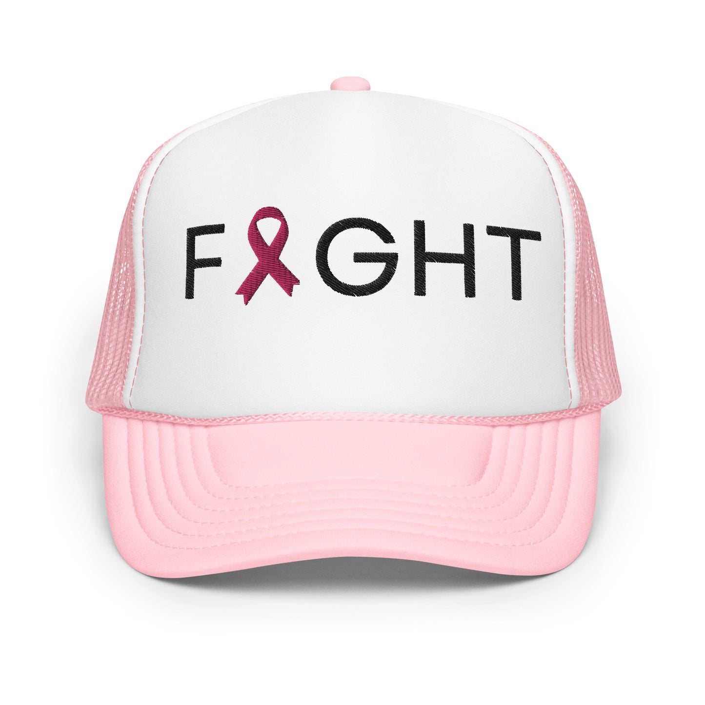 breast cancer trucker hat, fight breast cancer hat, breast cancer pink ribbon hat