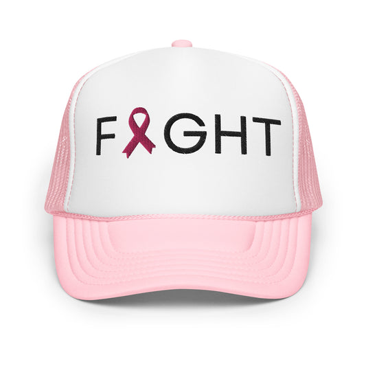 breast cancer trucker hat, fight breast cancer hat, breast cancer pink ribbon hat