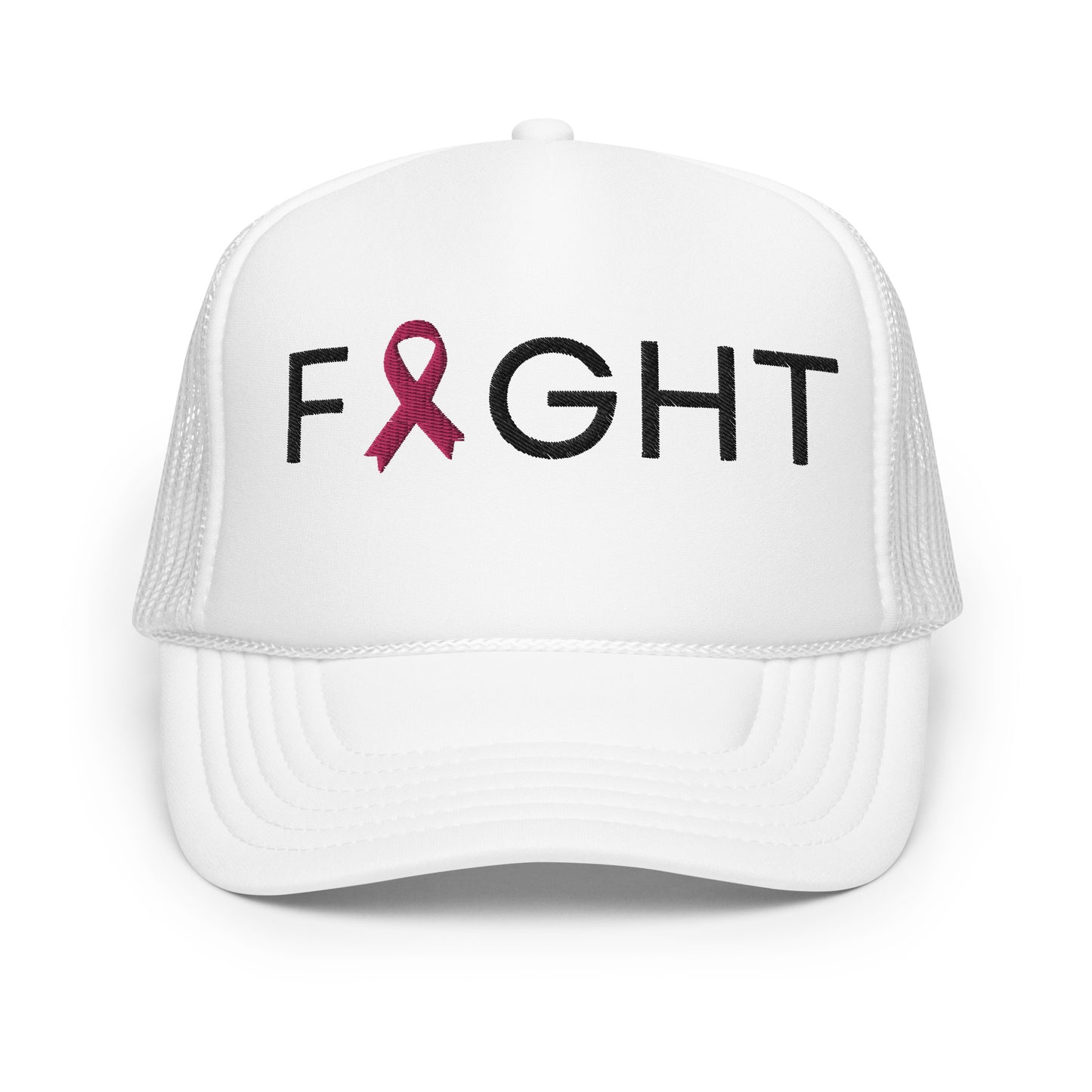 breast cancer trucker hat, fight breast cancer hat, breast cancer pink ribbon hat