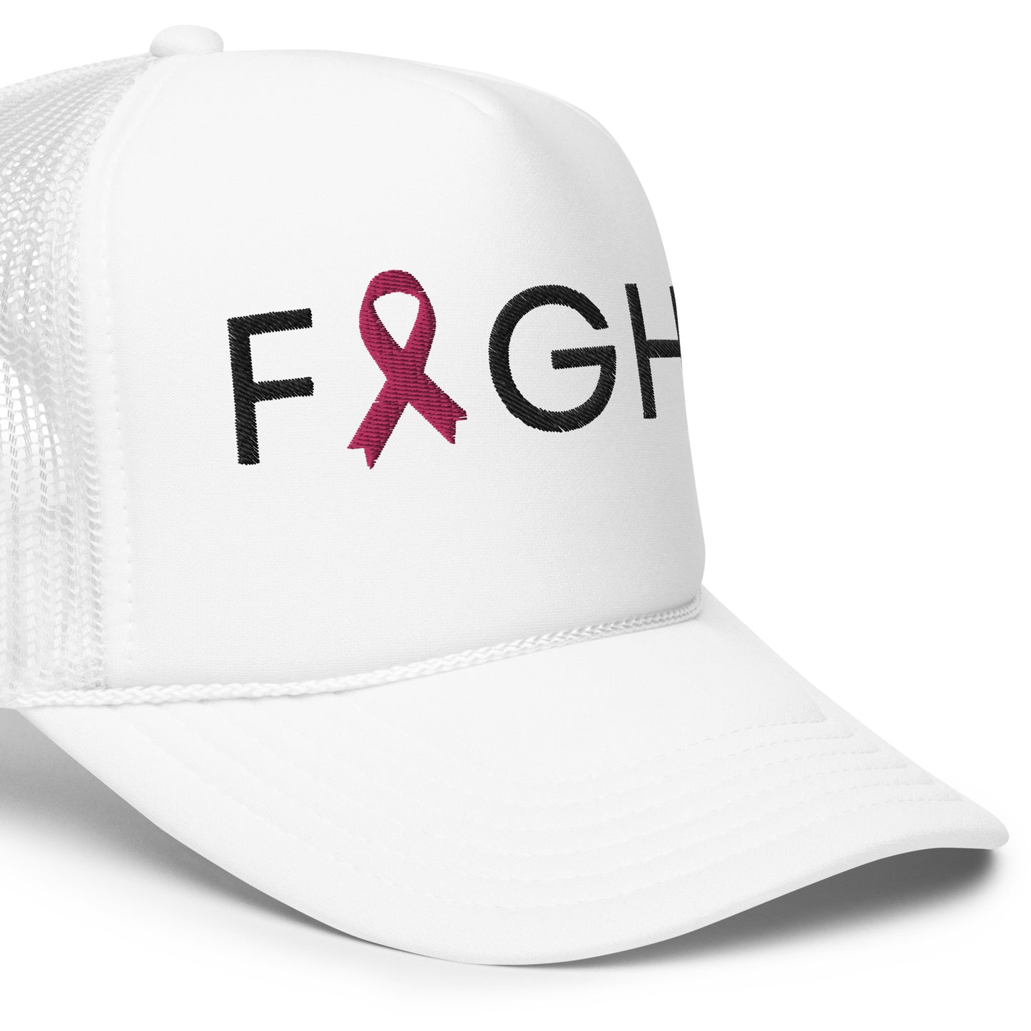 breast cancer trucker hat, fight breast cancer hat, breast cancer pink ribbon hat