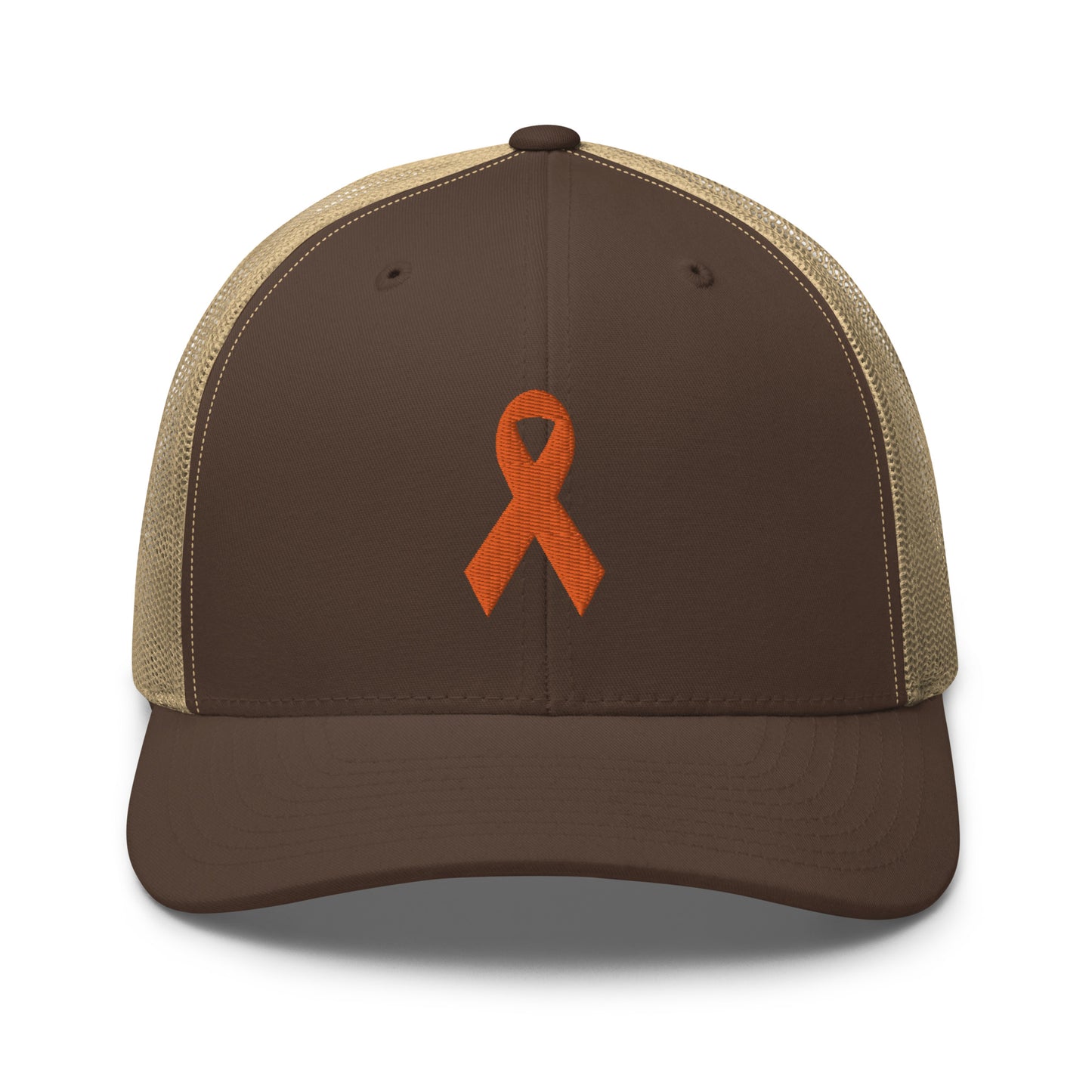 Embroidered orange ribbon leukemia hat, kidney cancer hat