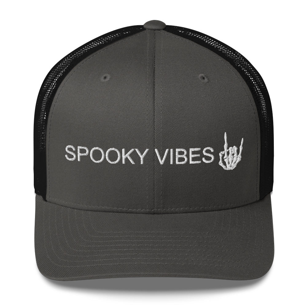 spooky trucker hat, spooky embroidered hat