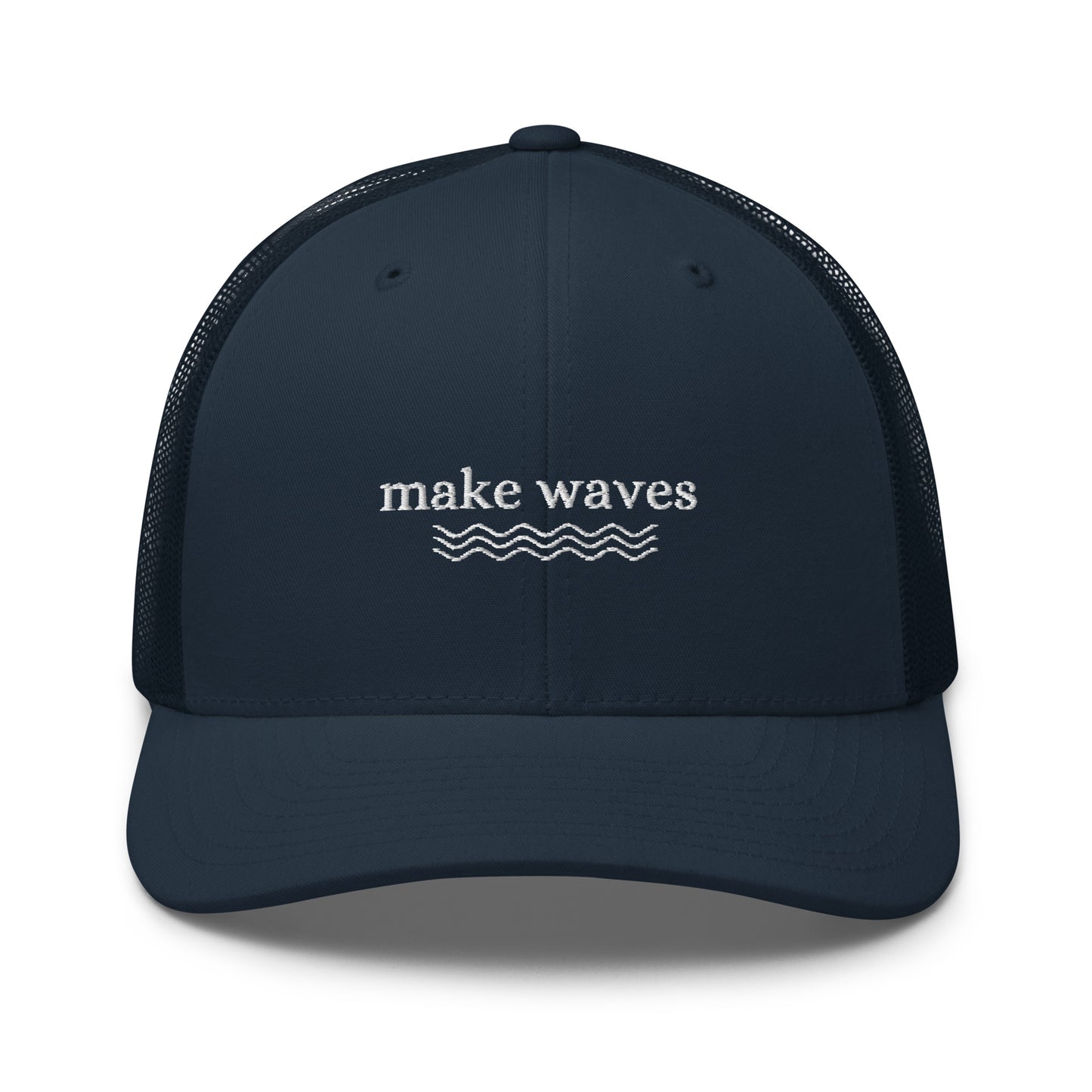 make waves trucker hat, embroidered trucker hat