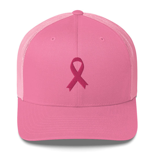 Embroidered breast cancer survivor trucker hat, breast cancer awareness hat