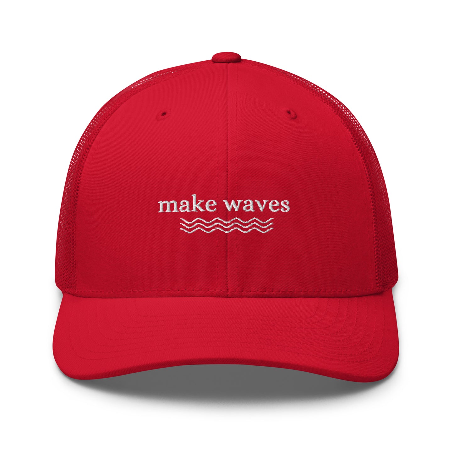 make waves trucker hat, embroidered trucker hat