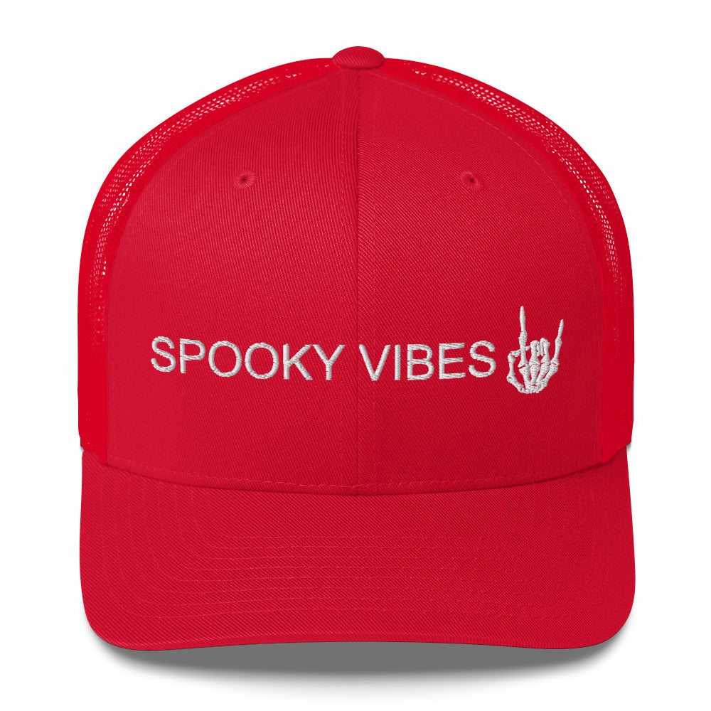 spooky trucker hat, spooky embroidered hat