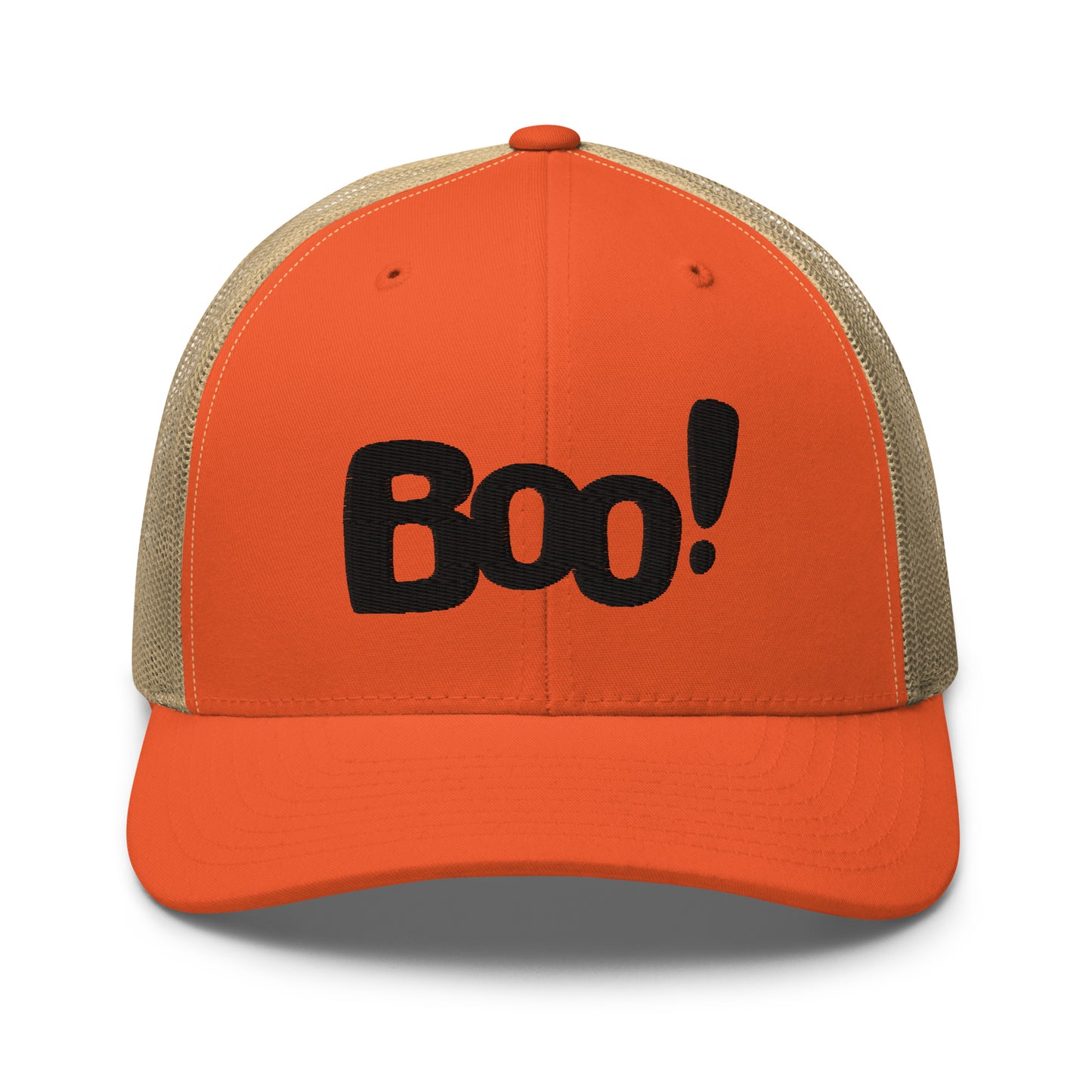 Boo Halloween hat, boo Halloween trucker hat, fun Halloween hat