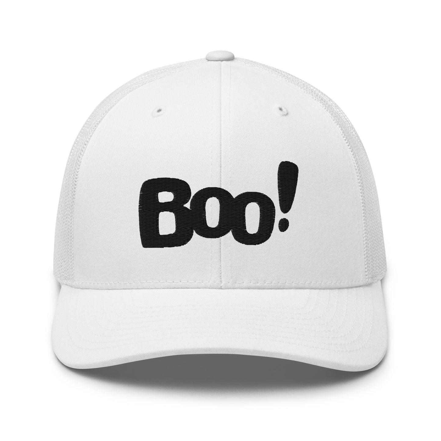 Boo Halloween hat, boo Halloween trucker hat, fun Halloween hat