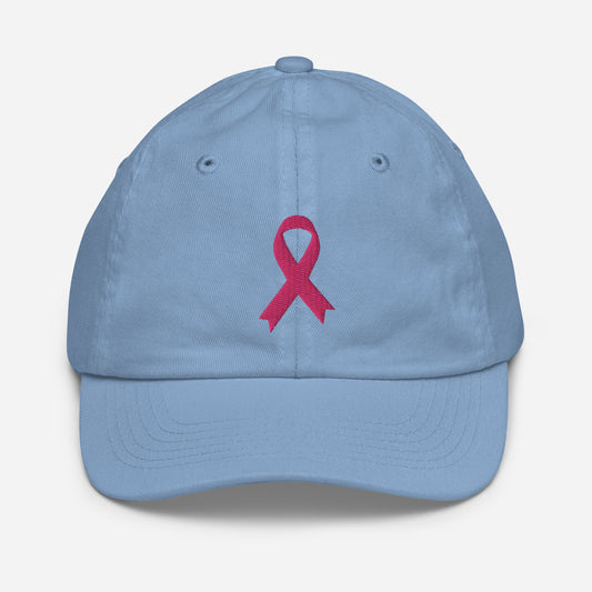 Youth breast cancer awareness cap, kids cancer awareness hat